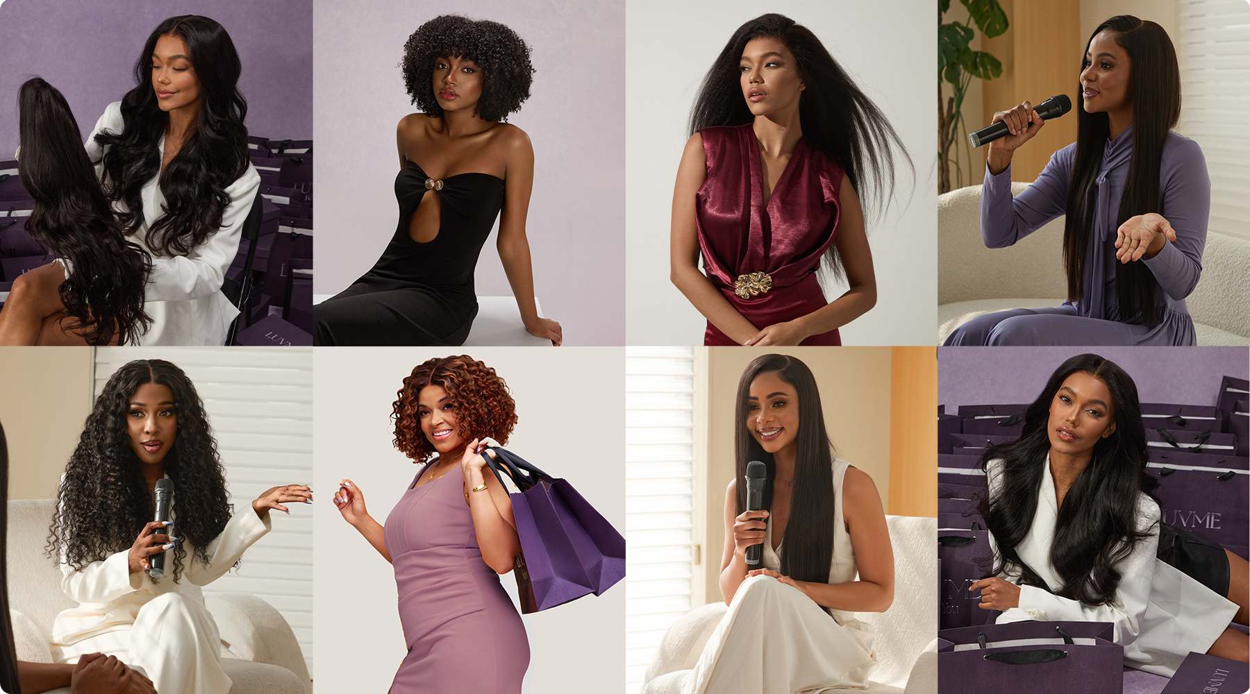 Luvme Hair wig collection styled on models